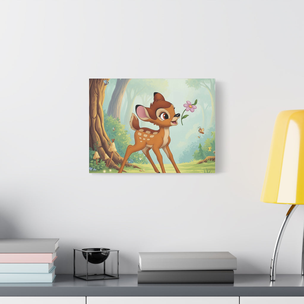 Bambi Forest Canvas Print, Kids Room Decor, Nature Art, Nursery Wall Art, Baby Shower Gift, Animal Lover Gift