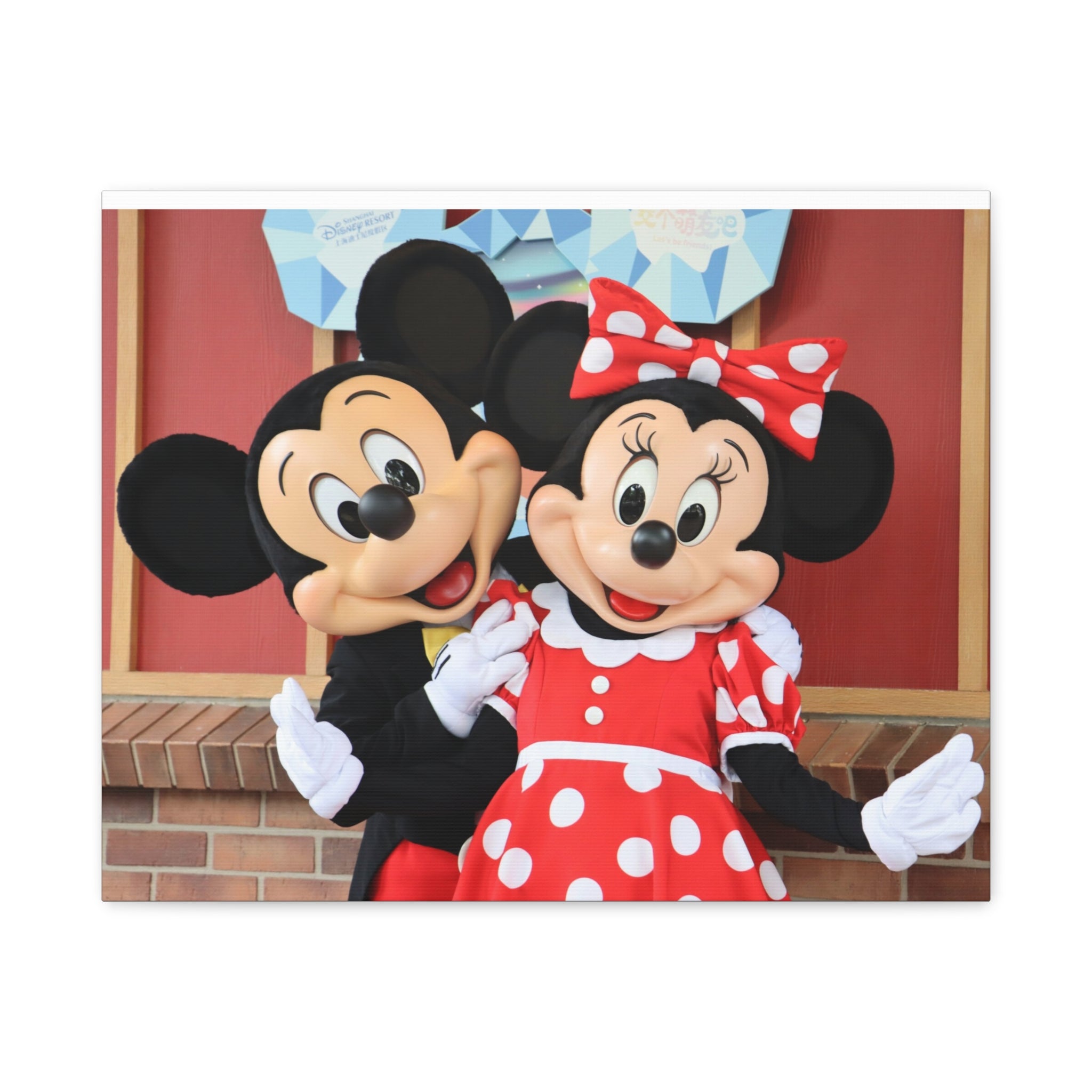 Disney Character Matte Canvas Wall Art, Mickey and Minnie Mouse Decor, Kids Room Decoration, Gift for Disney Lovers, Playroom Wall Art