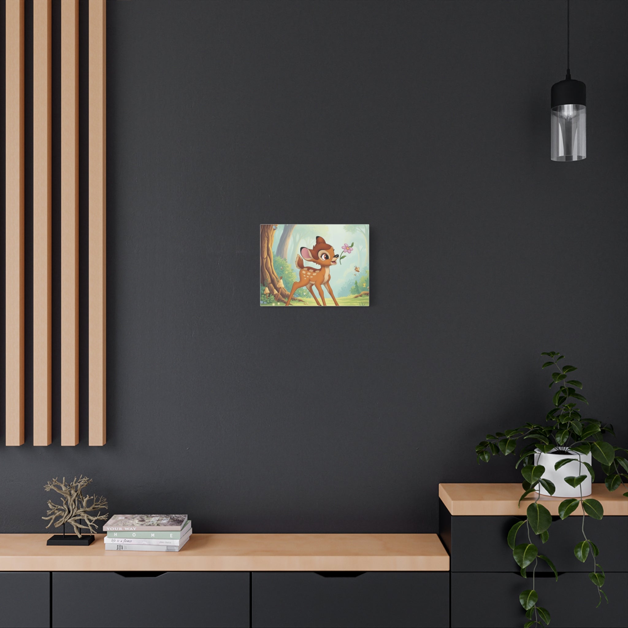 Bambi Forest Canvas Print, Kids Room Decor, Nature Art, Nursery Wall Art, Baby Shower Gift, Animal Lover Gift
