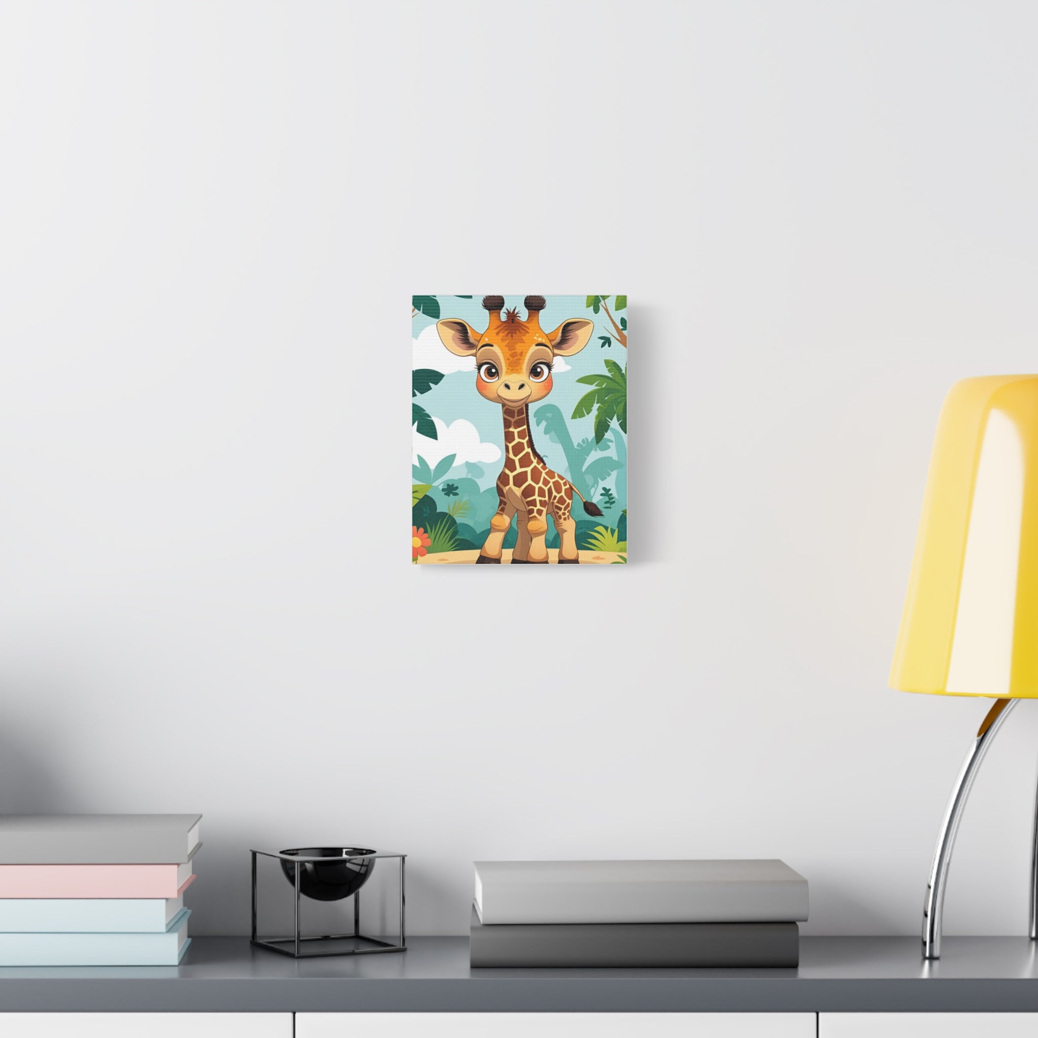 Adorable Giraffe Canvas Wall Art, Kid's Room Decor, Nursery Decor, Baby Shower Gift, Animal Print Decor, Playroom Wall Art