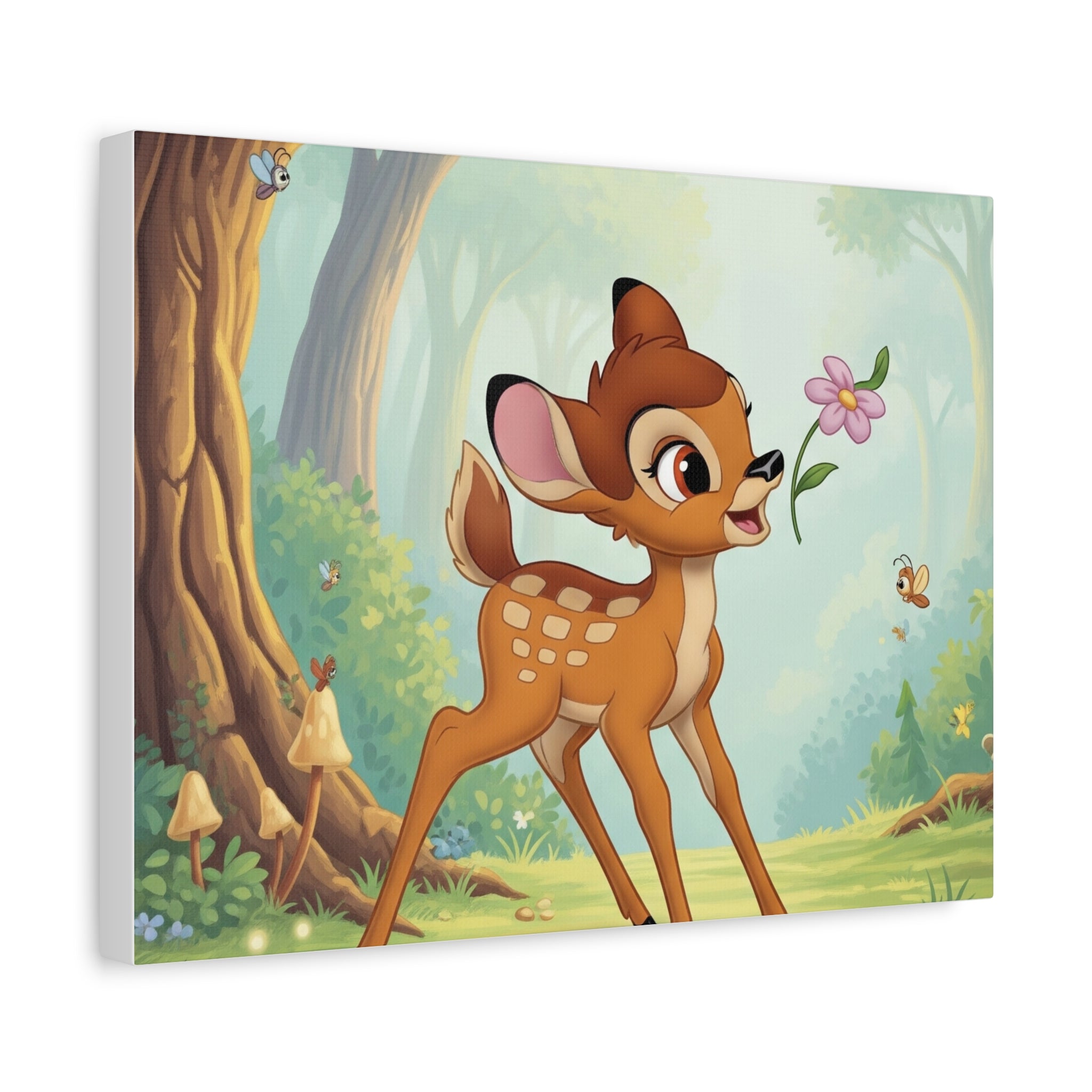 Bambi Forest Canvas Print, Kids Room Decor, Nature Art, Nursery Wall Art, Baby Shower Gift, Animal Lover Gift