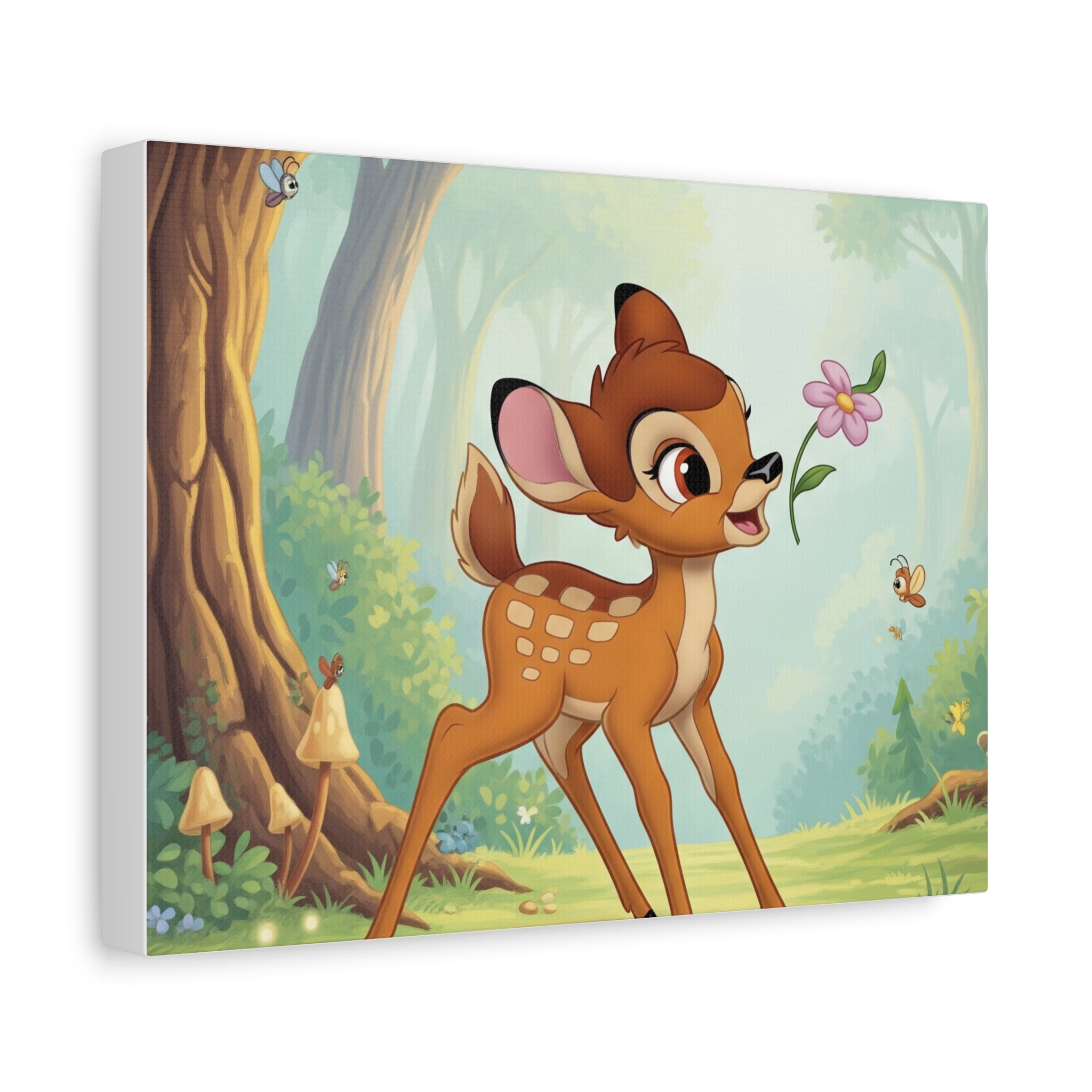 Bambi Forest Canvas Print, Kids Room Decor, Nature Art, Nursery Wall Art, Baby Shower Gift, Animal Lover Gift