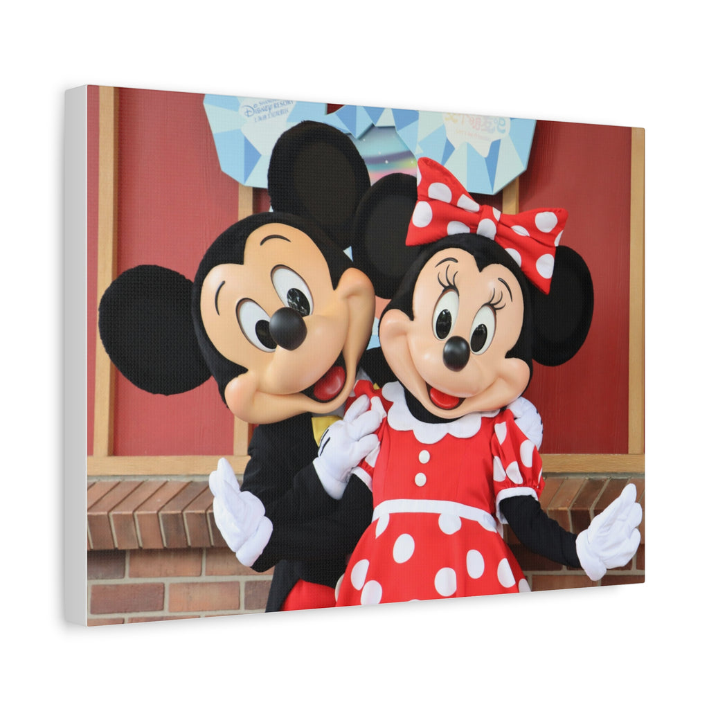Disney Character Matte Canvas Wall Art, Mickey and Minnie Mouse Decor, Kids Room Decoration, Gift for Disney Lovers, Playroom Wall Art