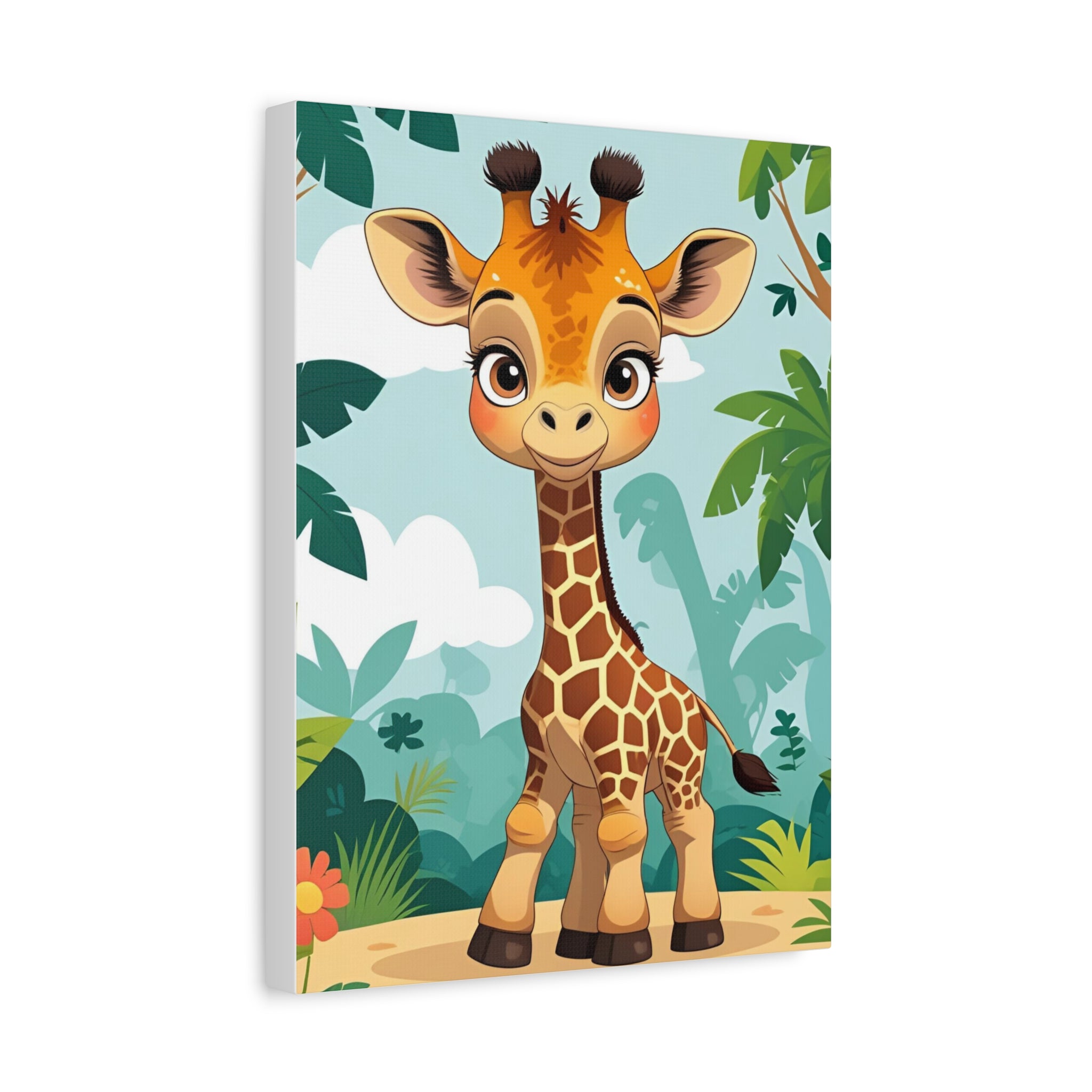 Adorable Giraffe Canvas Wall Art, Kid's Room Decor, Nursery Decor, Baby Shower Gift, Animal Print Decor, Playroom Wall Art