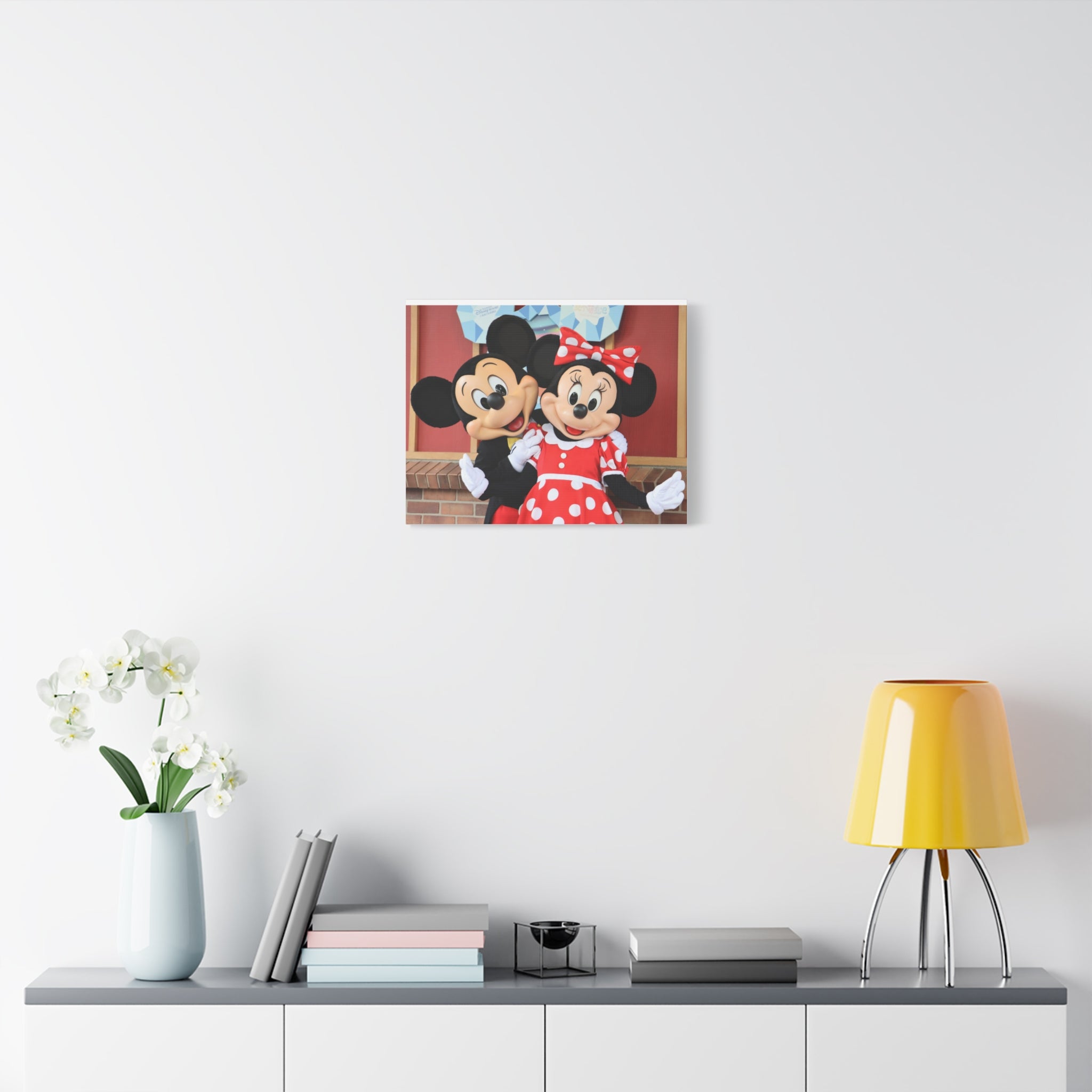 Disney Character Matte Canvas Wall Art, Mickey and Minnie Mouse Decor, Kids Room Decoration, Gift for Disney Lovers, Playroom Wall Art