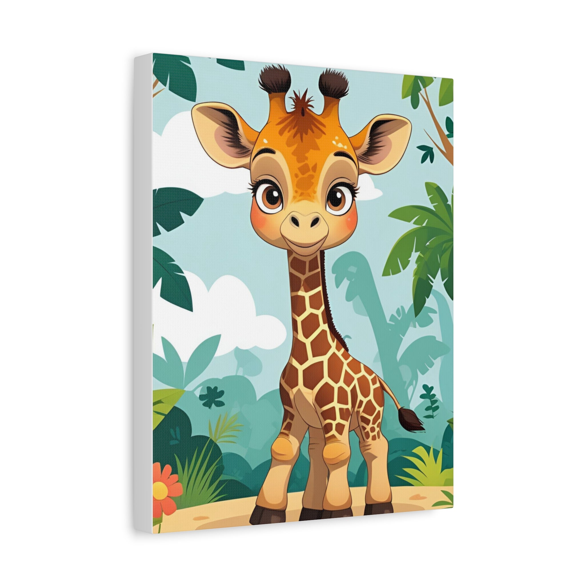 Adorable Giraffe Canvas Wall Art, Kid's Room Decor, Nursery Decor, Baby Shower Gift, Animal Print Decor, Playroom Wall Art