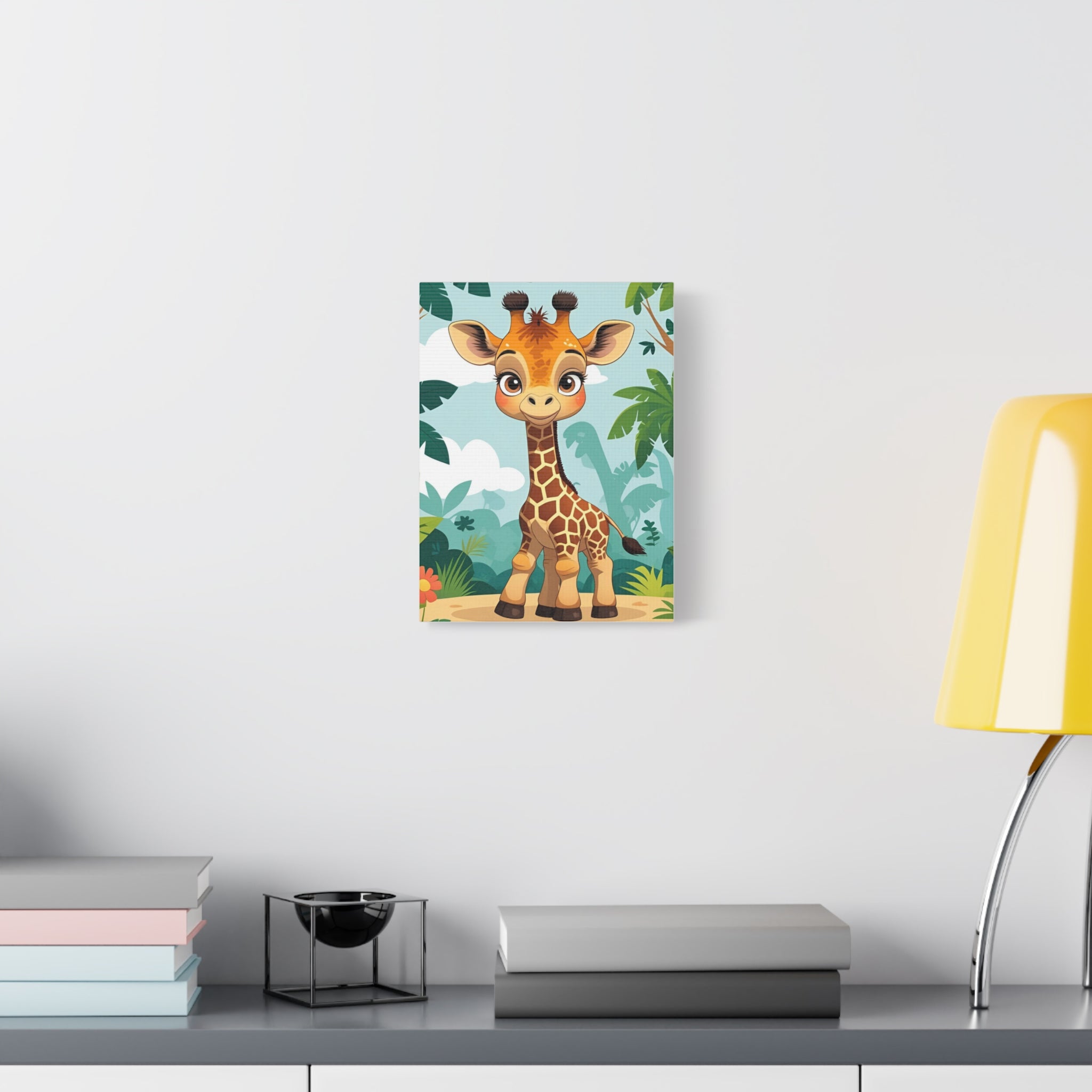 Adorable Giraffe Canvas Wall Art, Kid's Room Decor, Nursery Decor, Baby Shower Gift, Animal Print Decor, Playroom Wall Art