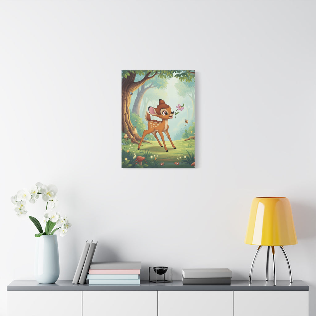 Bambi Forest Canvas Print, Kids Room Decor, Nature Art, Nursery Wall Art, Baby Shower Gift, Animal Lover Gift