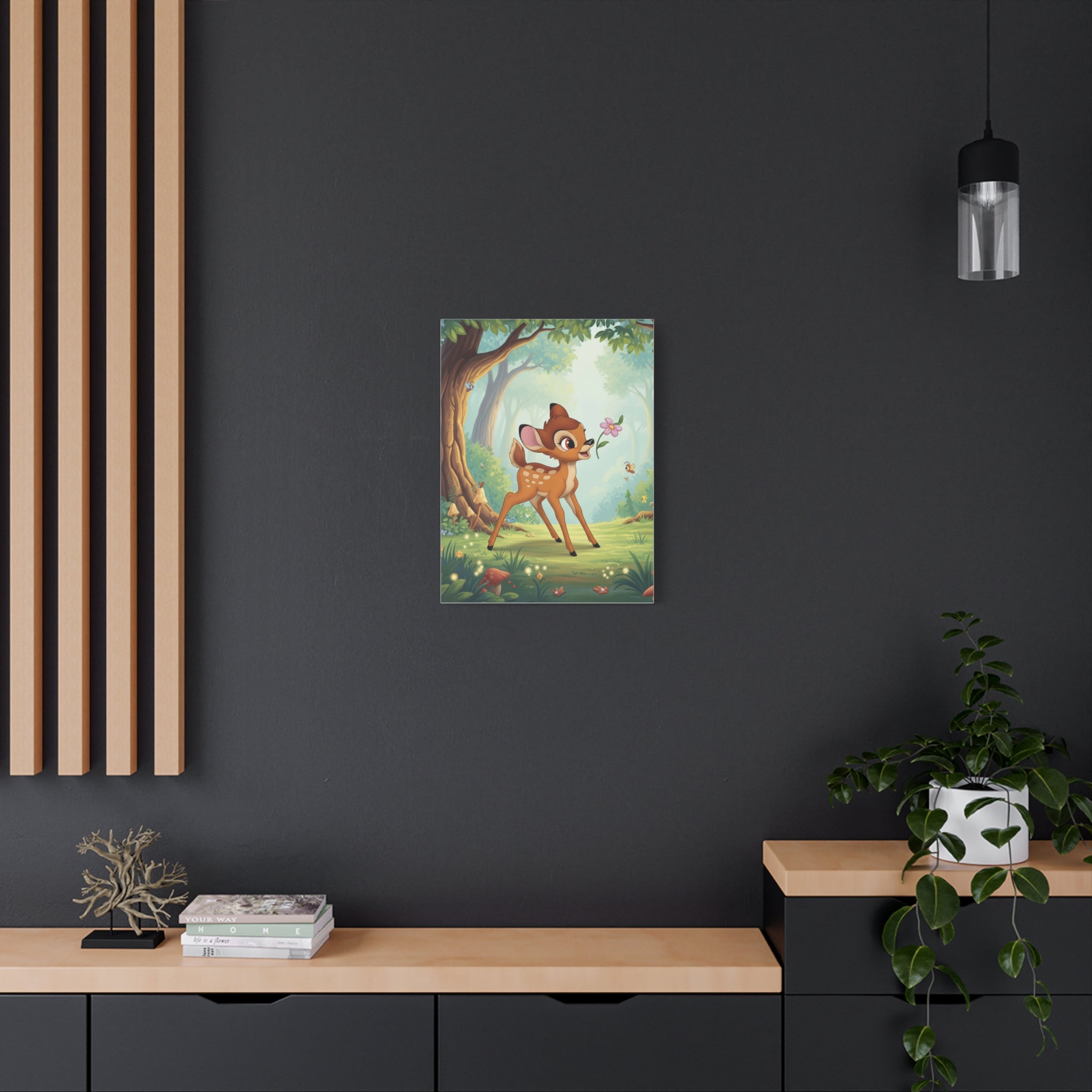 Bambi Forest Canvas Print, Kids Room Decor, Nature Art, Nursery Wall Art, Baby Shower Gift, Animal Lover Gift