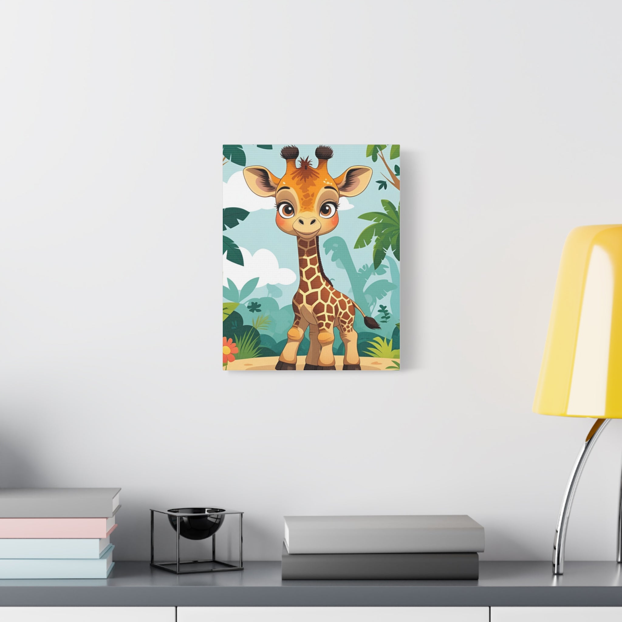Adorable Giraffe Canvas Wall Art, Kid's Room Decor, Nursery Decor, Baby Shower Gift, Animal Print Decor, Playroom Wall Art
