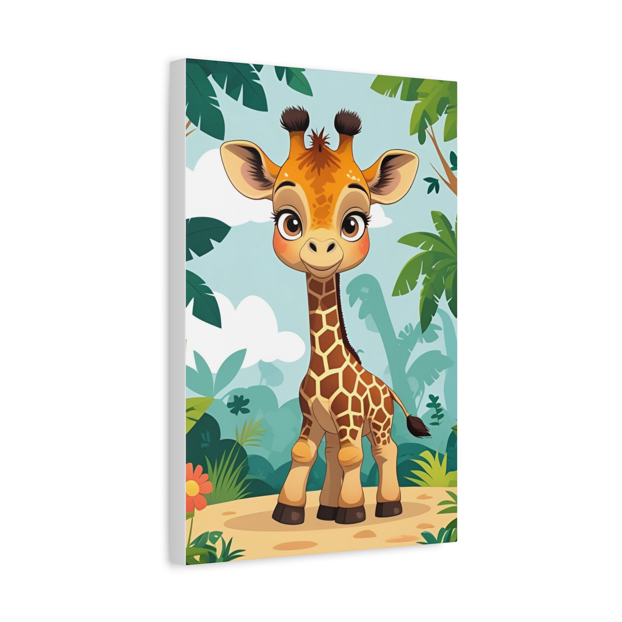 Adorable Giraffe Canvas Wall Art, Kid's Room Decor, Nursery Decor, Baby Shower Gift, Animal Print Decor, Playroom Wall Art