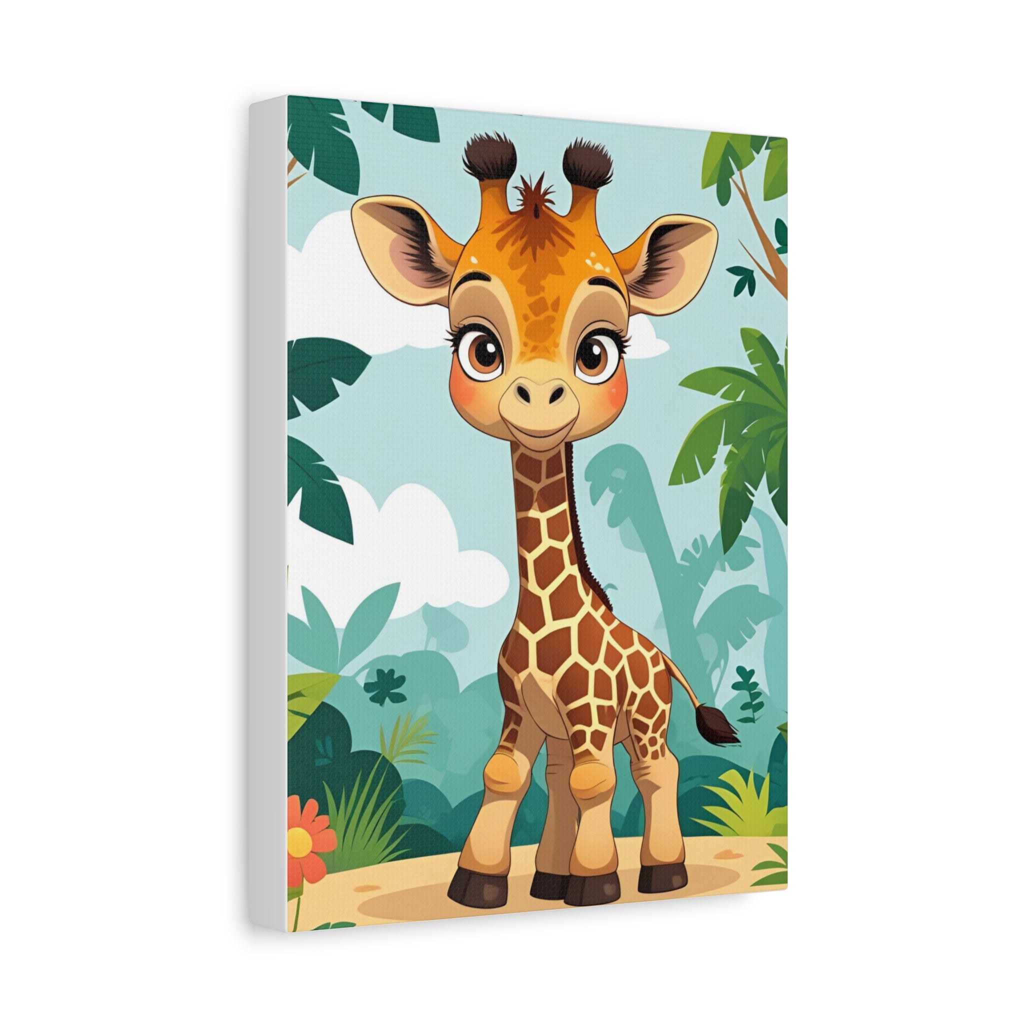 Adorable Giraffe Canvas Wall Art, Kid's Room Decor, Nursery Decor, Baby Shower Gift, Animal Print Decor, Playroom Wall Art