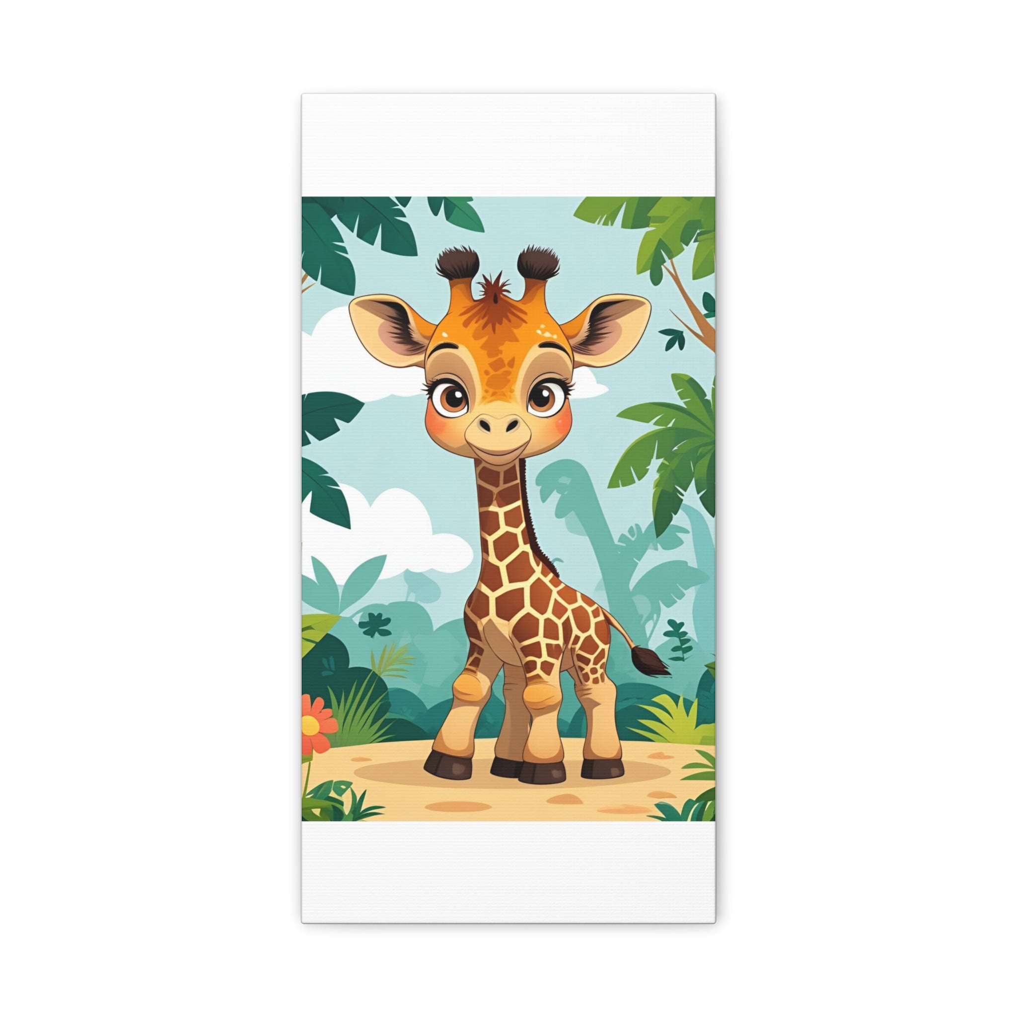 Adorable Giraffe Canvas Wall Art, Kid's Room Decor, Nursery Decor, Baby Shower Gift, Animal Print Decor, Playroom Wall Art