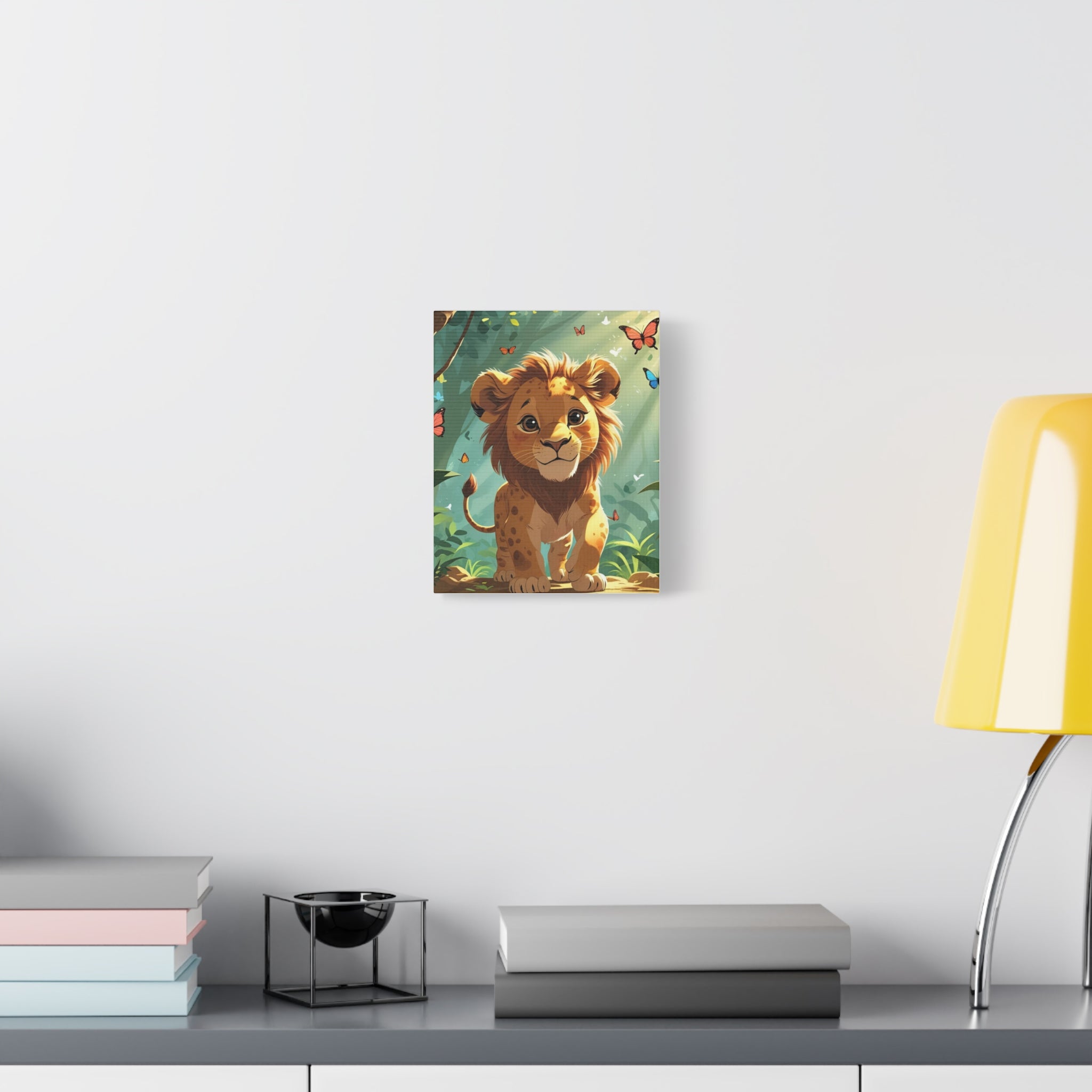 Adorable Lion Canvas Art Print, Cute Nursery Decor, Kids Room Wall Art, Animal Lover Gift, Home Decoration