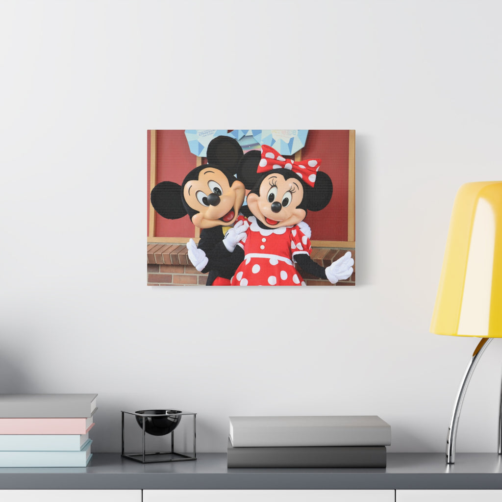 Disney Character Matte Canvas Wall Art, Mickey and Minnie Mouse Decor, Kids Room Decoration, Gift for Disney Lovers, Playroom Wall Art
