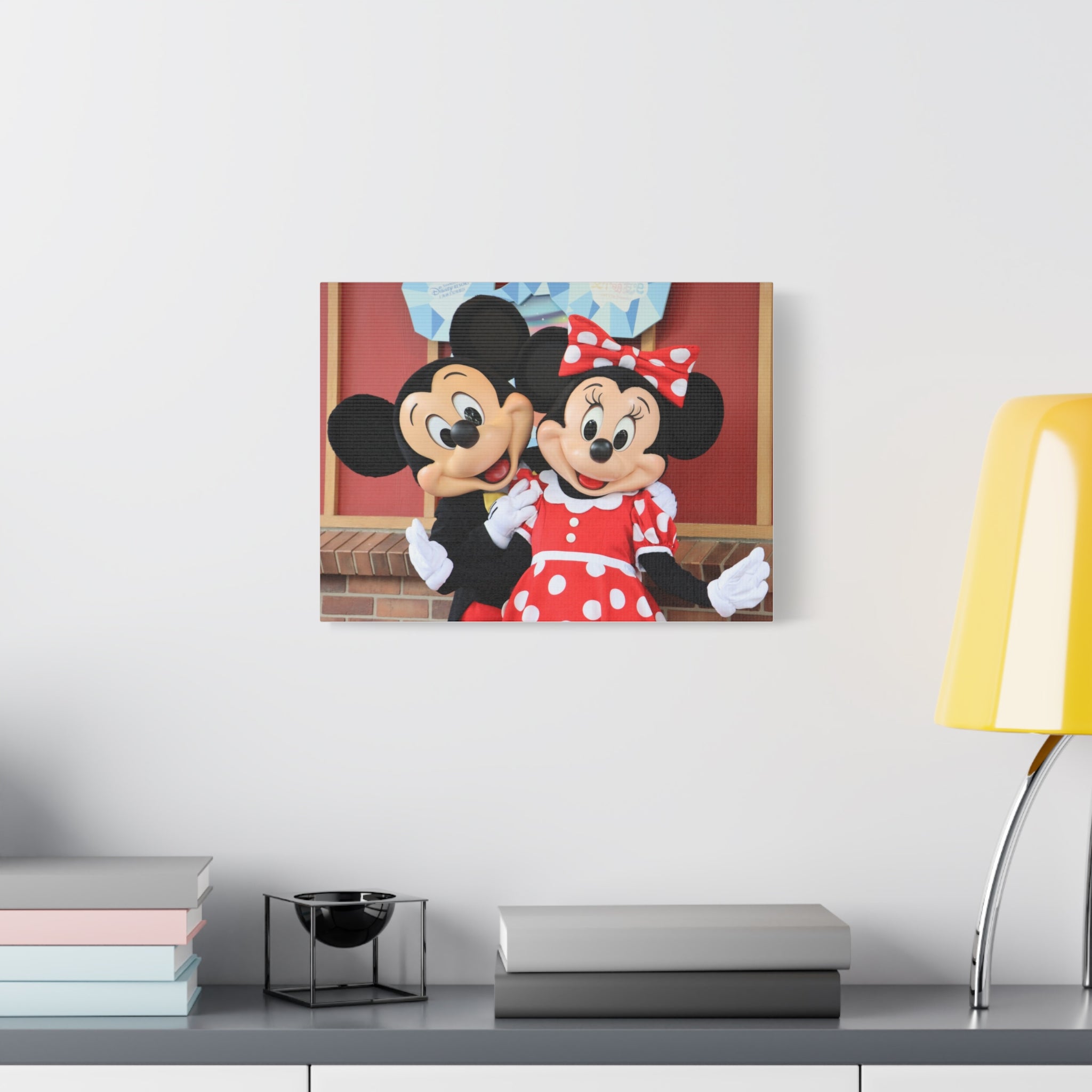 Disney Character Matte Canvas Wall Art, Mickey and Minnie Mouse Decor, Kids Room Decoration, Gift for Disney Lovers, Playroom Wall Art
