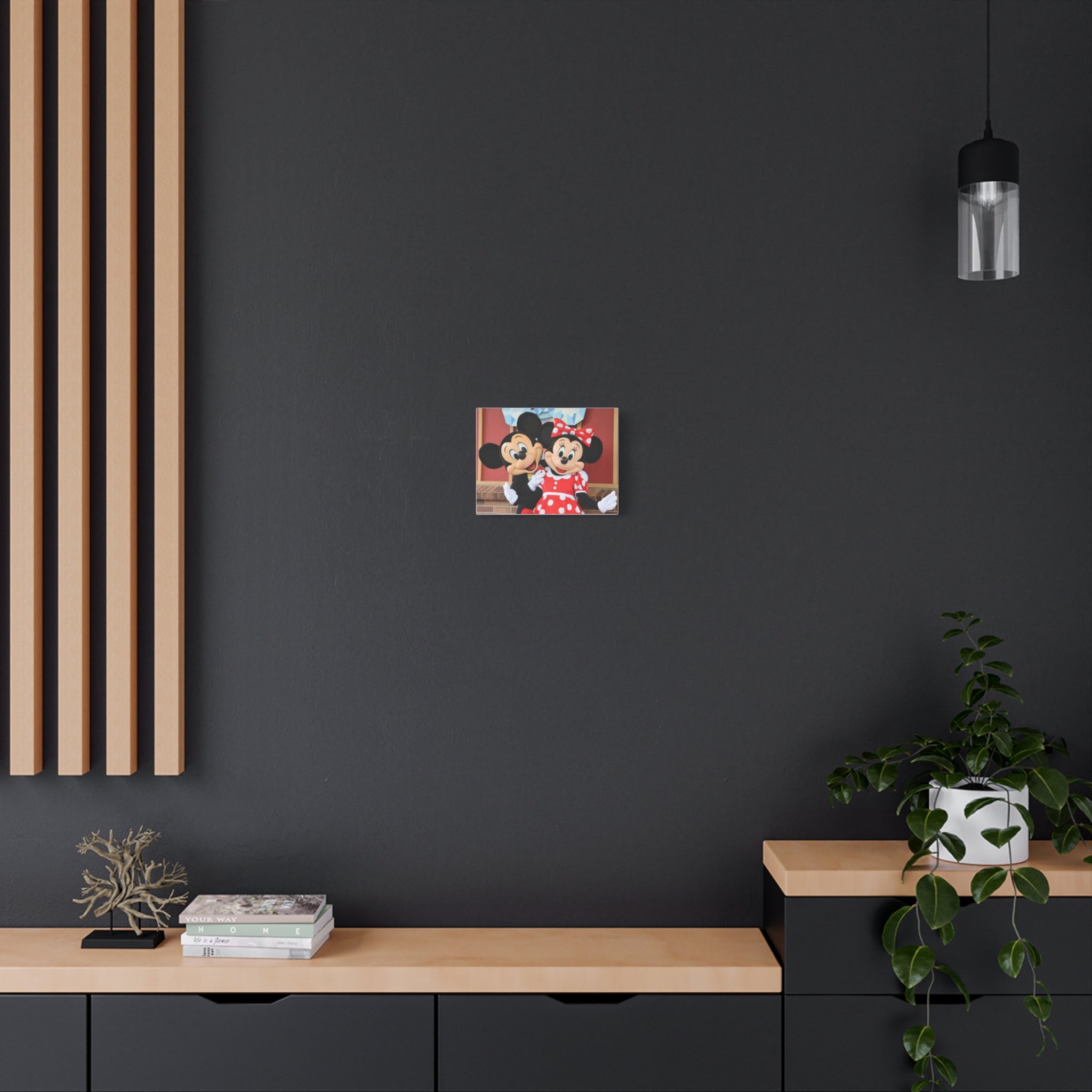 Disney Character Matte Canvas Wall Art, Mickey and Minnie Mouse Decor, Kids Room Decoration, Gift for Disney Lovers, Playroom Wall Art