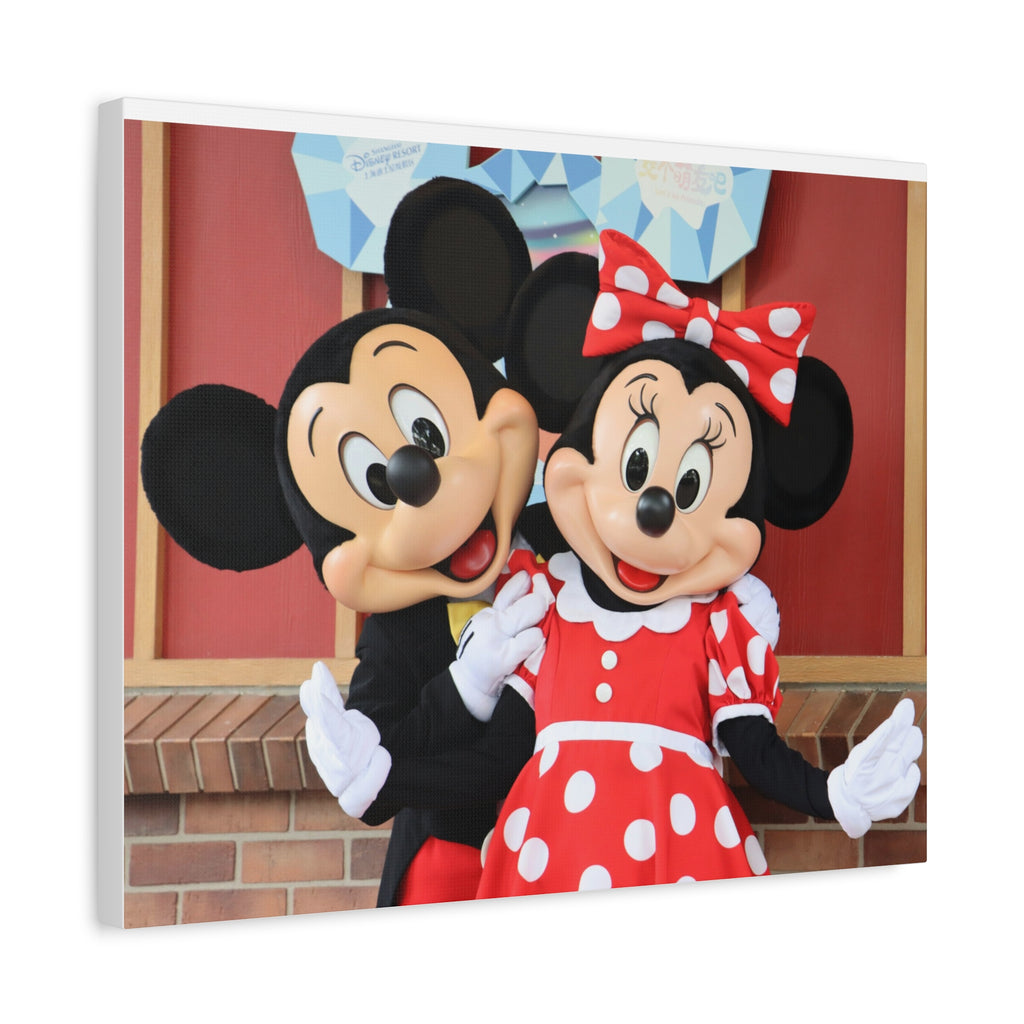 Disney Character Matte Canvas Wall Art, Mickey and Minnie Mouse Decor, Kids Room Decoration, Gift for Disney Lovers, Playroom Wall Art