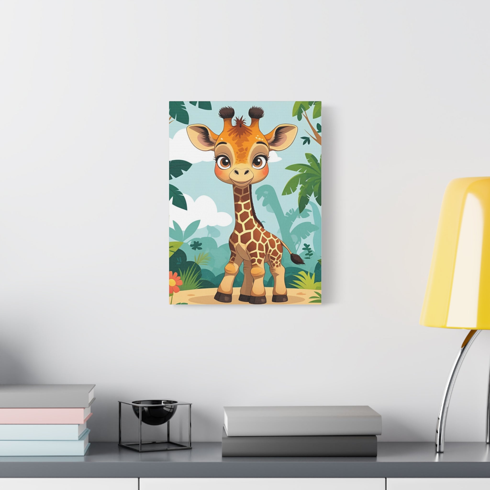 Adorable Giraffe Canvas Wall Art, Kid's Room Decor, Nursery Decor, Baby Shower Gift, Animal Print Decor, Playroom Wall Art