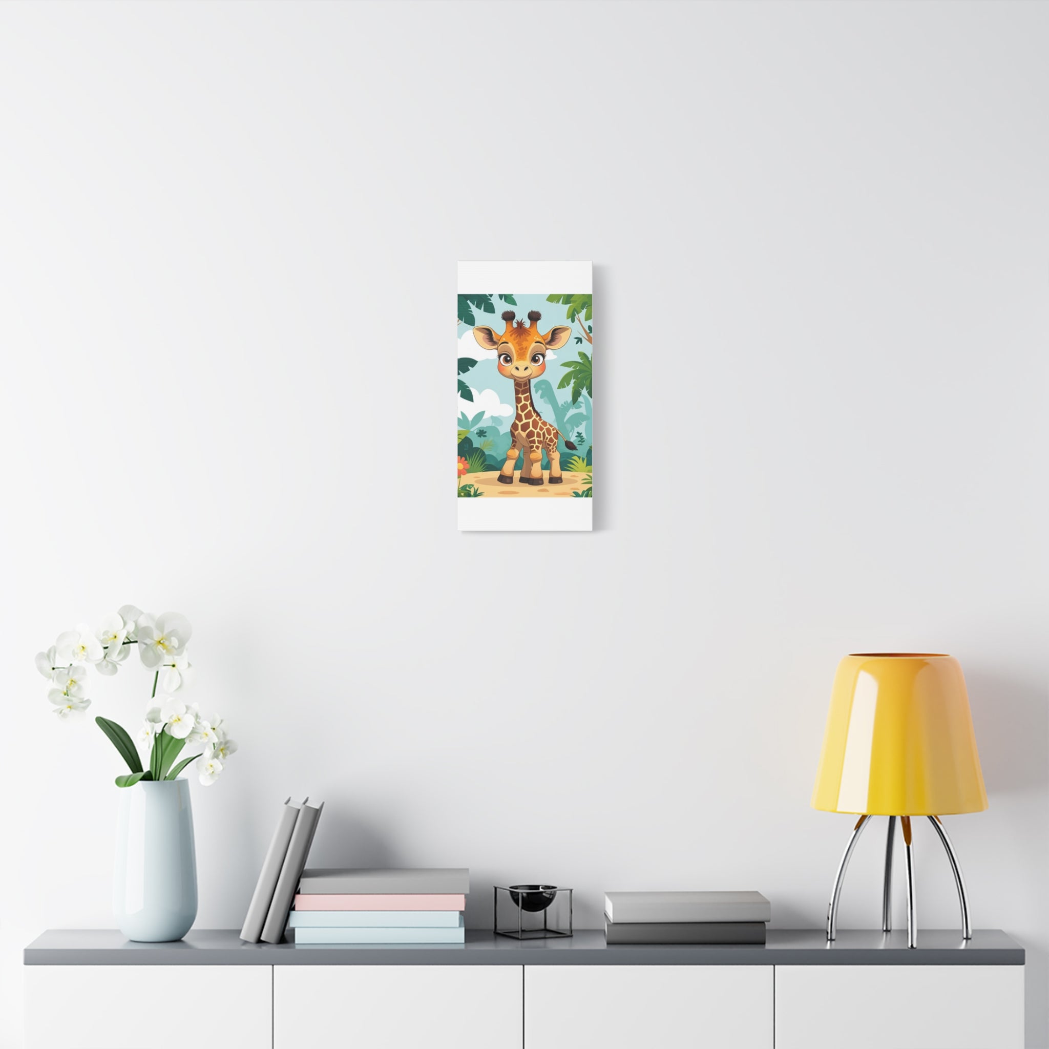 Adorable Giraffe Canvas Wall Art, Kid's Room Decor, Nursery Decor, Baby Shower Gift, Animal Print Decor, Playroom Wall Art
