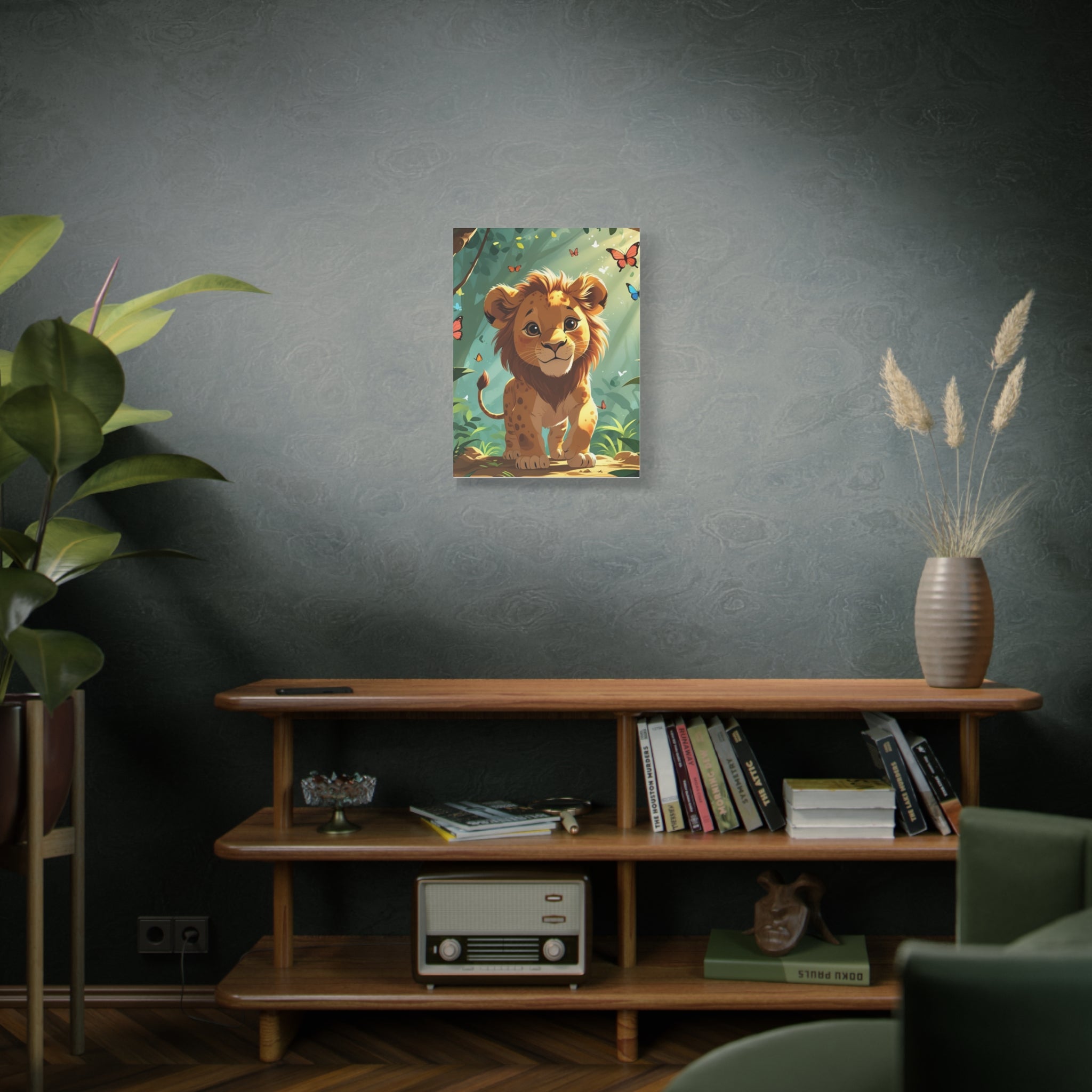 Adorable Lion Canvas Art Print, Cute Nursery Decor, Kids Room Wall Art, Animal Lover Gift, Home Decoration
