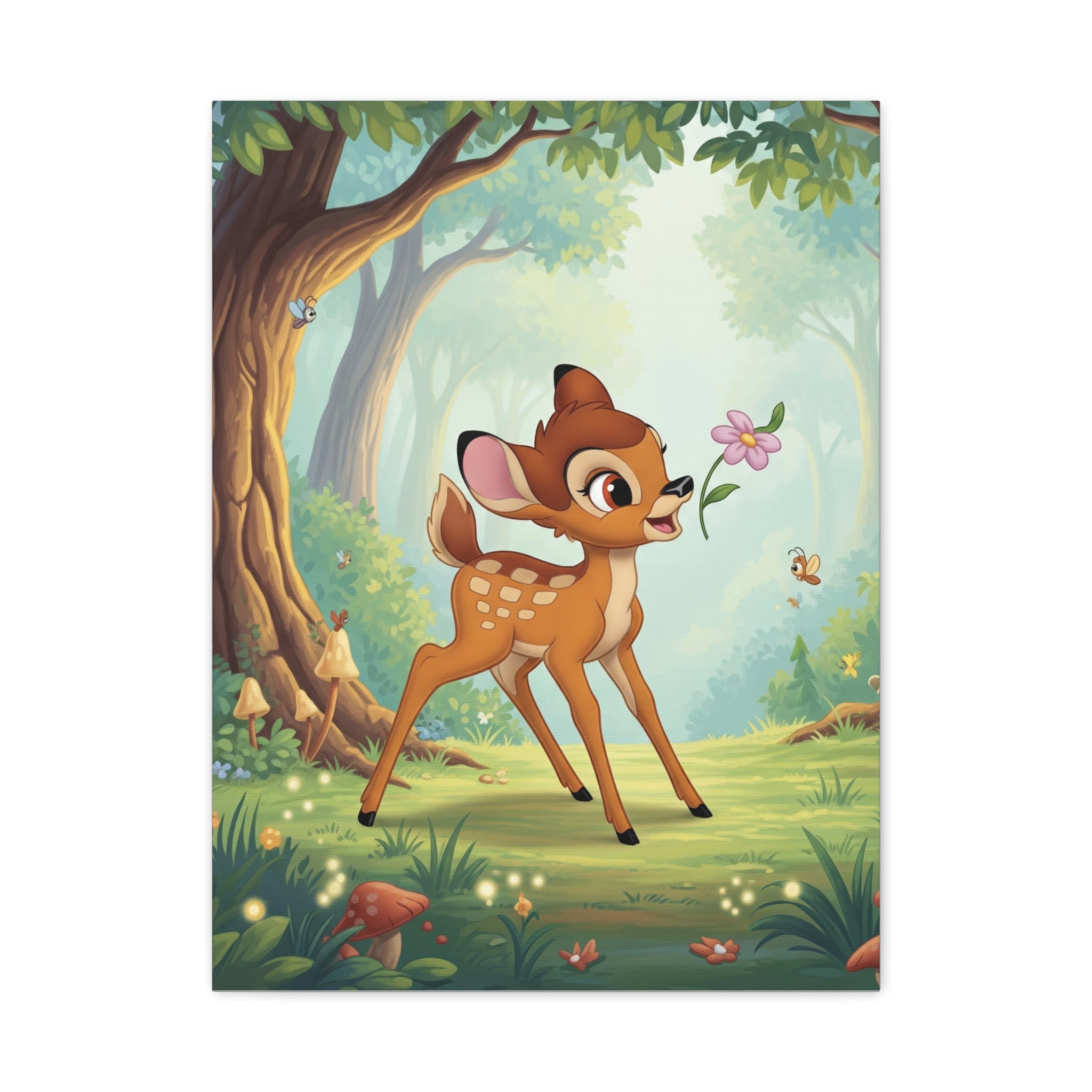 Bambi Forest Canvas Print, Kids Room Decor, Nature Art, Nursery Wall Art, Baby Shower Gift, Animal Lover Gift