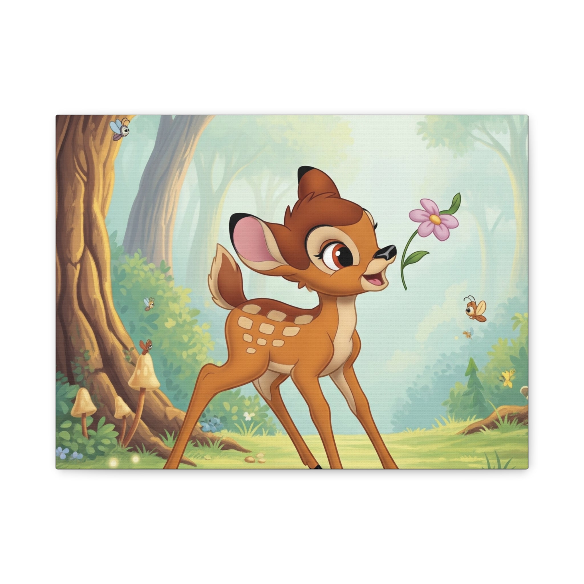 Bambi Forest Canvas Print, Kids Room Decor, Nature Art, Nursery Wall Art, Baby Shower Gift, Animal Lover Gift