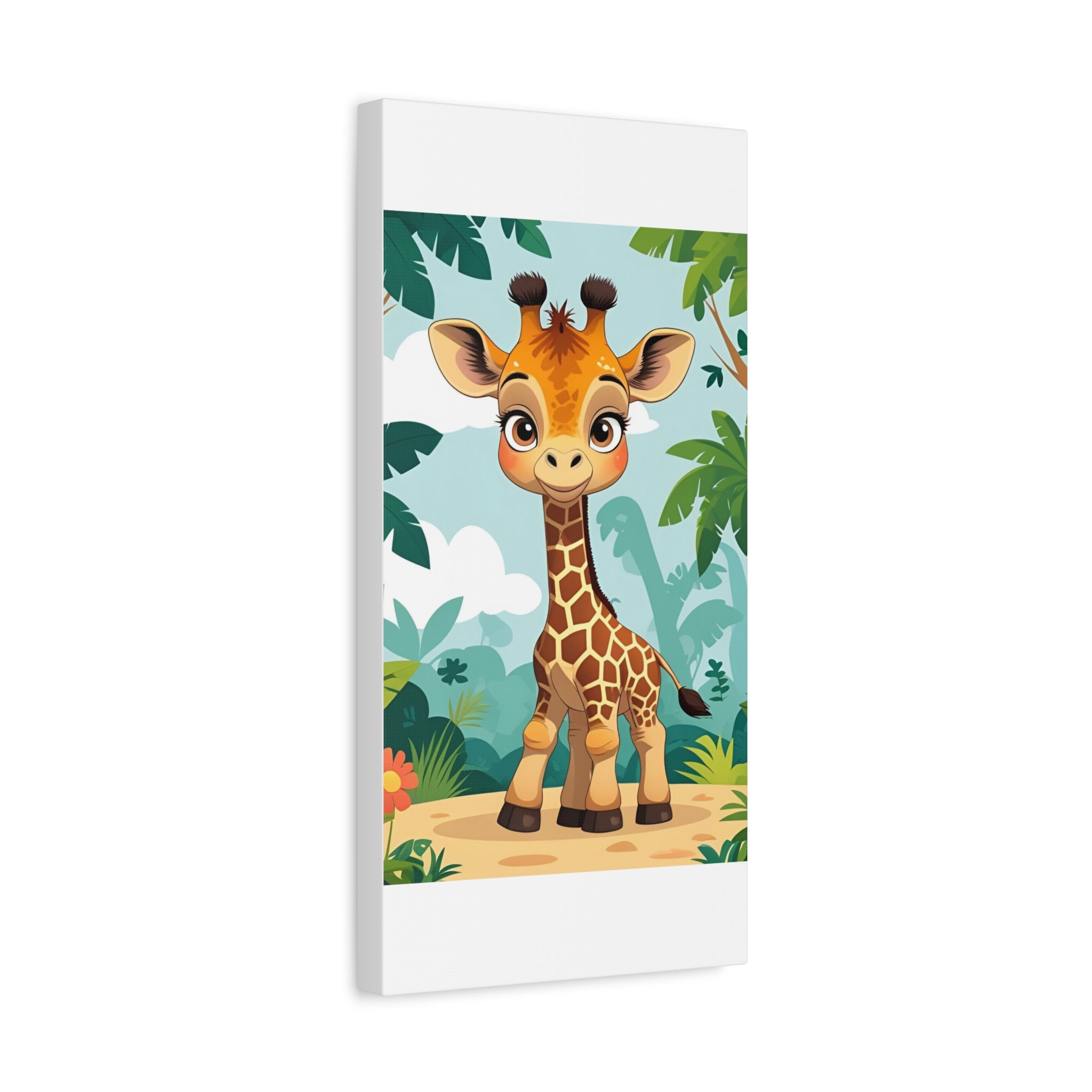 Adorable Giraffe Canvas Wall Art, Kid's Room Decor, Nursery Decor, Baby Shower Gift, Animal Print Decor, Playroom Wall Art
