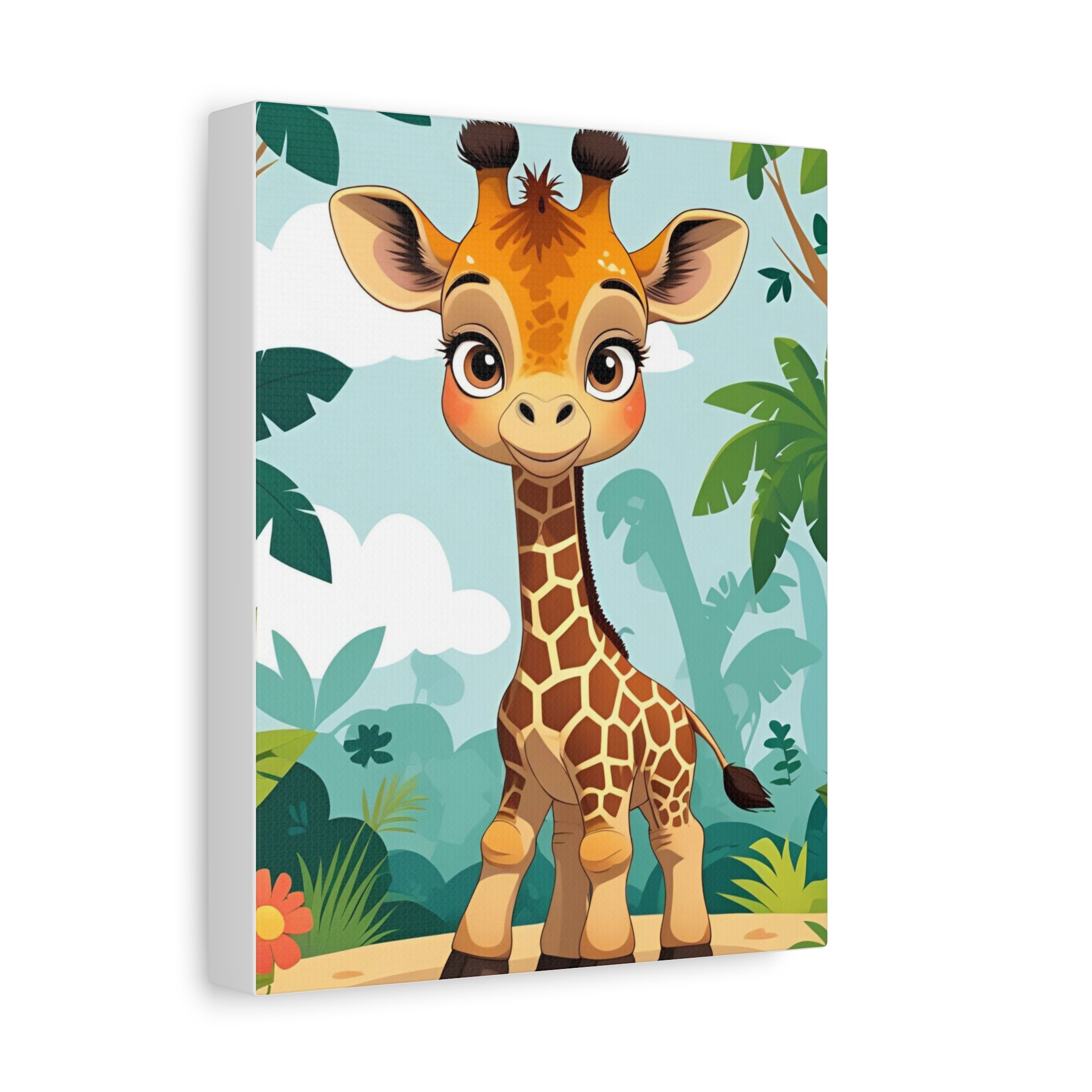 Adorable Giraffe Canvas Wall Art, Kid's Room Decor, Nursery Decor, Baby Shower Gift, Animal Print Decor, Playroom Wall Art