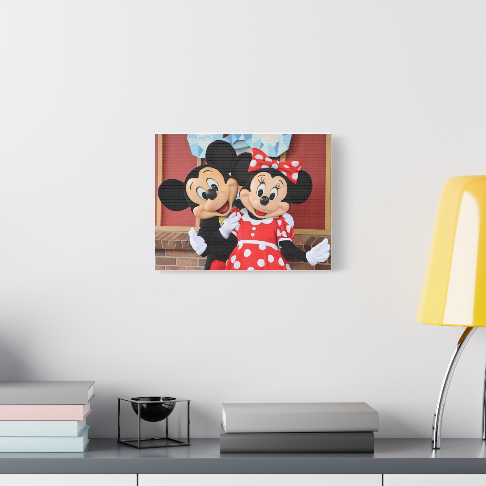 Disney Character Matte Canvas Wall Art, Mickey and Minnie Mouse Decor, Kids Room Decoration, Gift for Disney Lovers, Playroom Wall Art