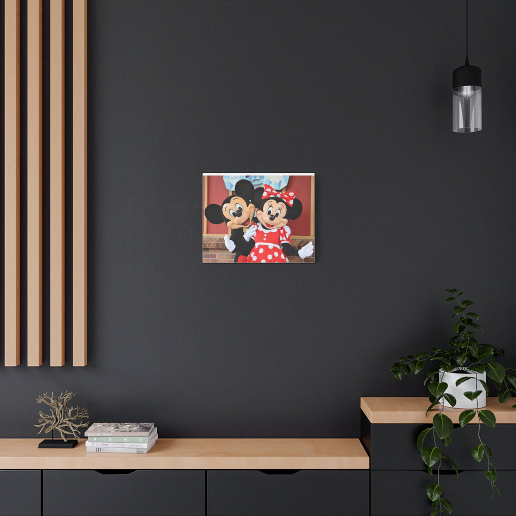 Disney Character Matte Canvas Wall Art, Mickey and Minnie Mouse Decor, Kids Room Decoration, Gift for Disney Lovers, Playroom Wall Art