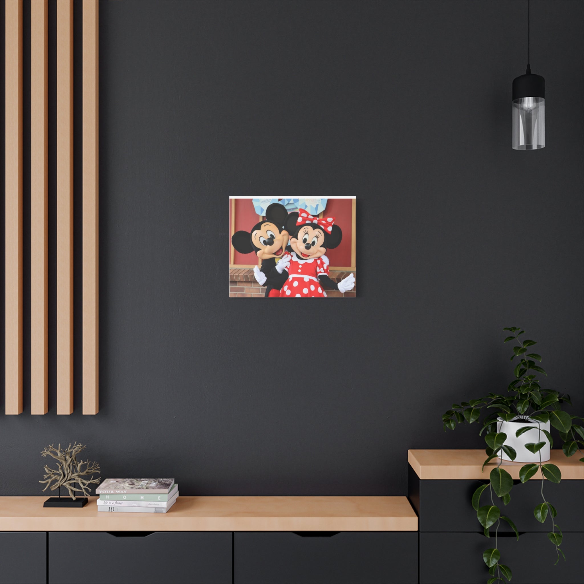 Disney Character Matte Canvas Wall Art, Mickey and Minnie Mouse Decor, Kids Room Decoration, Gift for Disney Lovers, Playroom Wall Art