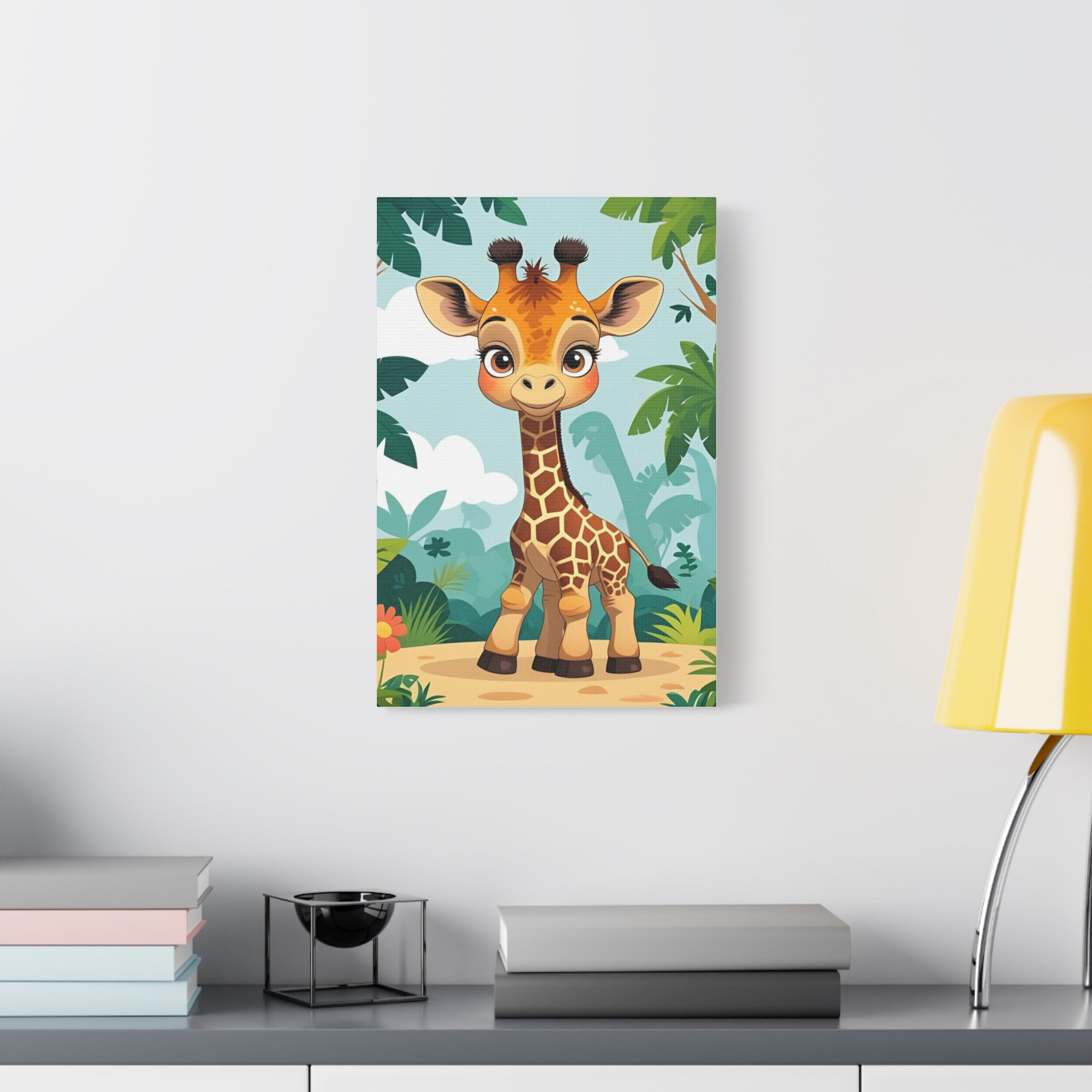 Adorable Giraffe Canvas Wall Art, Kid's Room Decor, Nursery Decor, Baby Shower Gift, Animal Print Decor, Playroom Wall Art