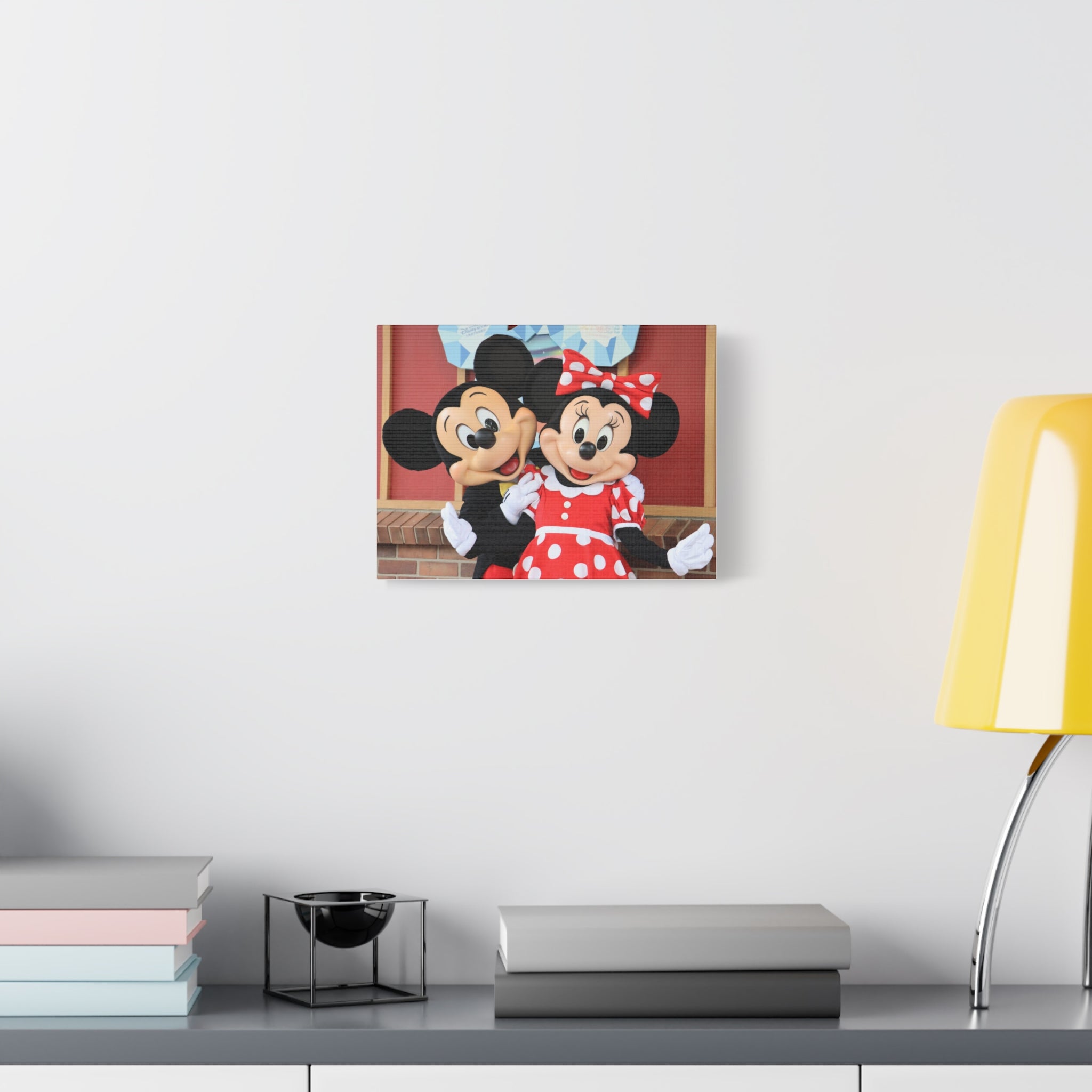 Disney Character Matte Canvas Wall Art, Mickey and Minnie Mouse Decor, Kids Room Decoration, Gift for Disney Lovers, Playroom Wall Art